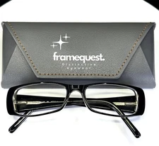 CHELSEA MORGAN CM 802 BK Black White Rectangle Full Rim Eyeglasses FRAMES ONLY