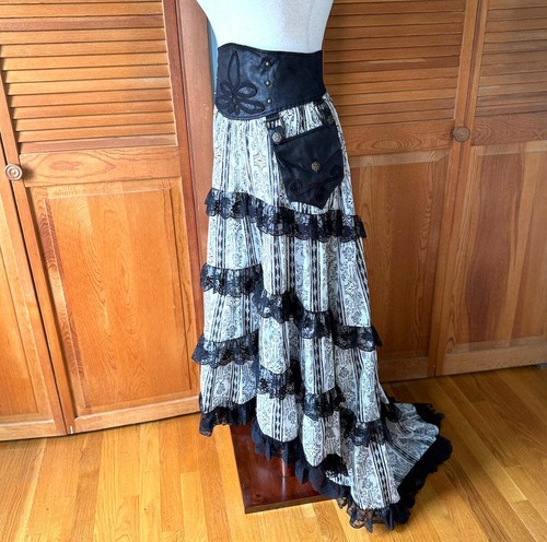 Vintage Lip Service Winchester Emporium Gothic Steampunk Victorian High Waist Sk - Picture 13 of 14