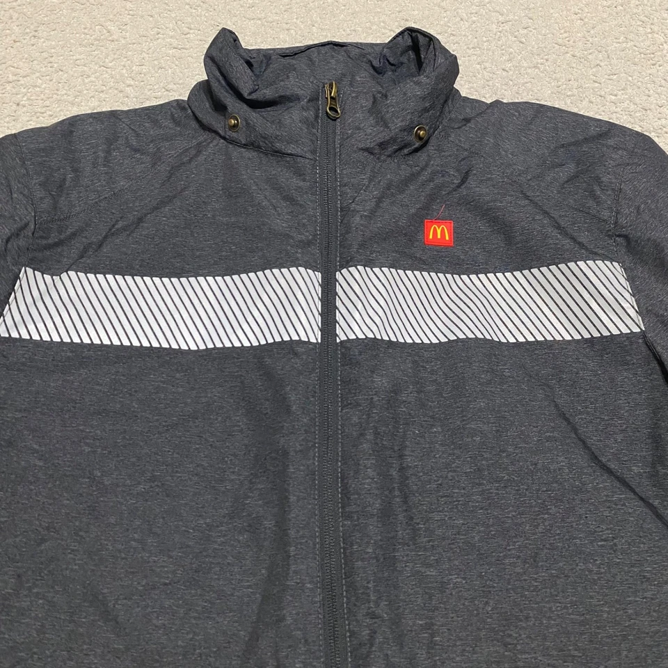 Chaqueta Mediana McDonalds Para Hombres Gris Empleado Cremallera Completa Edredón Forrado Parka Invierno Foto 4 de 4