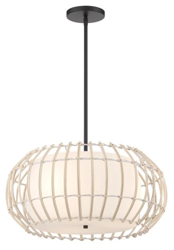 Minka Lavery 1105 Watermill 3 Light 20"W Cage Multi Light Pendant - Coal - Picture 2 of 6