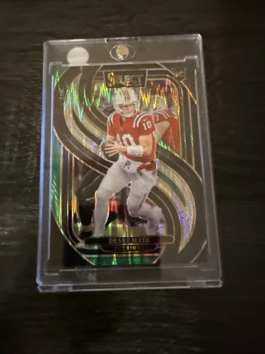 2024 Panini Select -Premier Level Drake Maye #113 Black & Green Shock Prizm (RC)