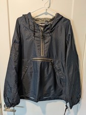 Vintage 90s Gap Half Zip Anorak Windbreaker Hooded Jacket Navy Blue Mens Size M