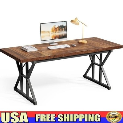Spacious Executive Desk Durable Workstation Ergonomic Design Easy Assembly New
