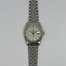 Rolex DateJust 16014 36mm White Gold Fluted Bezel Linen Dial Automatic Cal. 3035