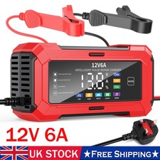 12V 6A Car Battery Charger Intelligent Automatic Pulse Repair Lifepo4 AGM GEL