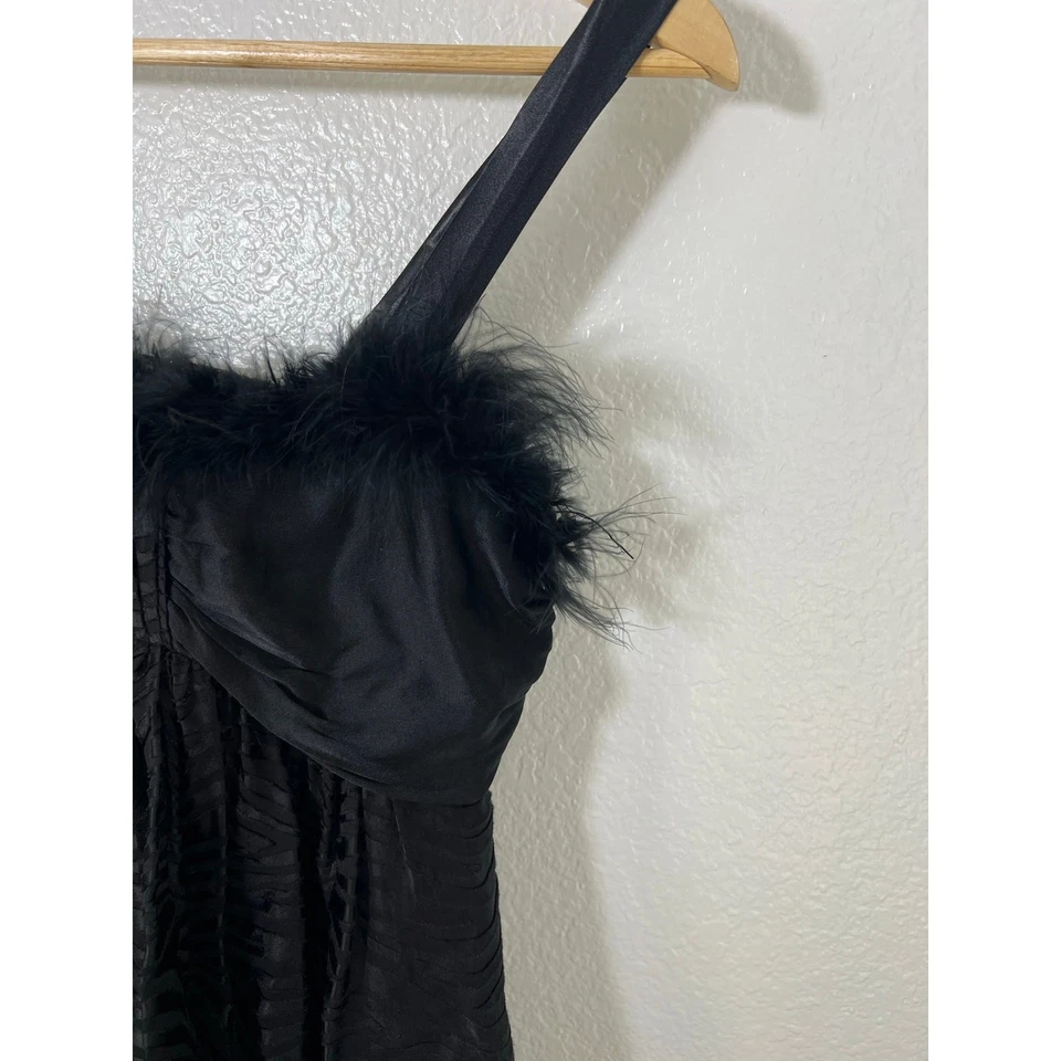 Mini Vestido Express Negro Forrado de Piel Estampado de Cebra Seda Y2K Vintage Años 90 Mediano (??)  Foto 4 de 4