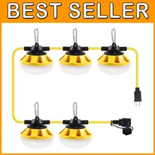 Heavy-Duty Construction String Lights 50ft with Remote