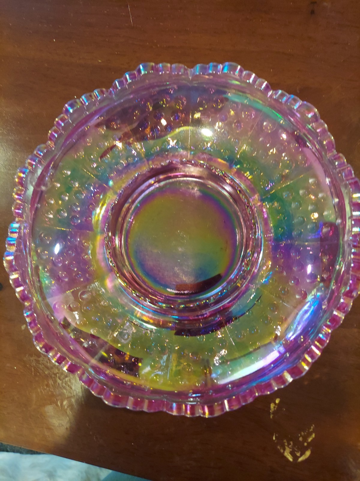 Pink Fenton Hobnail Candy Dish