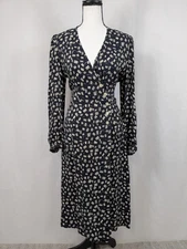 Rouje Dress Gabin Wrap Navy Elegant Timeless Old Money Quiet Luxury Preppy A007
