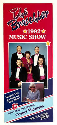 1992 Branson Missouri Braschler Music Show Homer Lee Vintage Travel Brochure