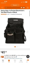 heavy duty 14 pocket electrician tool belt pouch