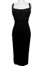Clinq a Sept Black Ellette Bodycon Pencil MIDI Dress Size S Viscose/Silk Blend