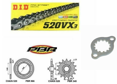YAMAHA MT 03 660 2006 2011 KIT ÜBERTRAGUNG RITZEL KRONE DID KETTE + STOPPER 