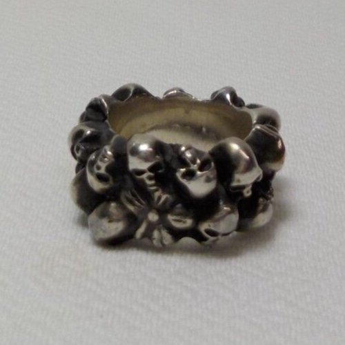 VINTAGE WERKSTATT MUNCHEN STERLING SILVER SKULL RING GERMANY - Picture 3 of 13