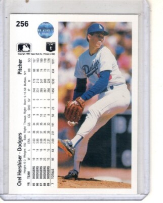 1990 Upper Deck - #256 Orel Hershiser Los Angeles Dodgers baseball