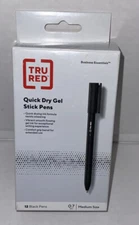 TRU RED Quick Dry Gel Pens Med Point 0.7mm Blk Dozen TR54480