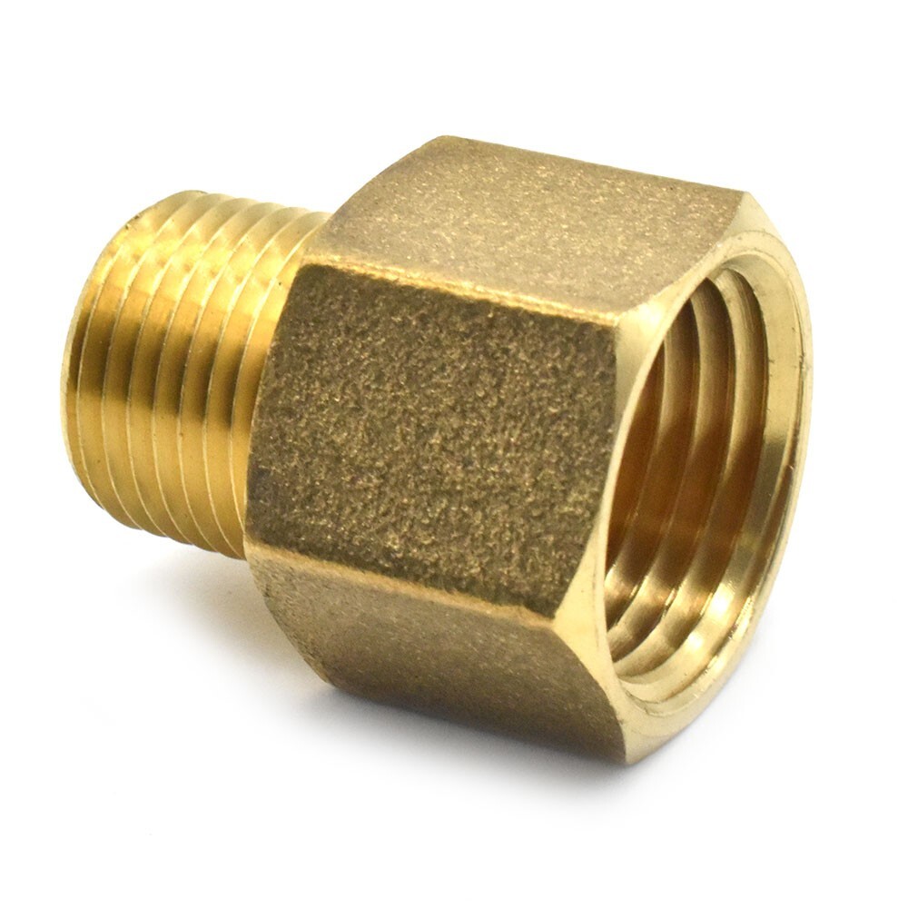 3/8" NPT Male x 1/2" NPT Female Brass Pipe Fitting Hex Bushing Adapter- FB608