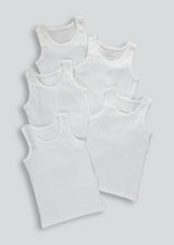 6x White Senior Boys Vest Children Tank Top School Summer 100%Cotton 3-18 years