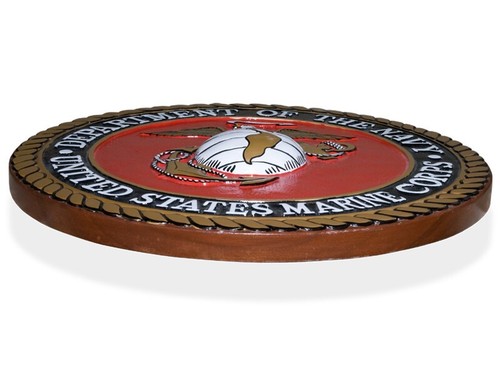 Department of the Navy United States Marine Corps Mahogany Wood Plaque Emblem - Picture 3 of 7