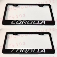 2x Corolla Stainless Steel Black Finished License Plate Frame Holder 2x Corolla Stainless Steel Black Finished License Plate Frame Holder