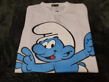 SMURFS × Romwe NEW White Short Sleeve Peyo Tshirt SZ Large