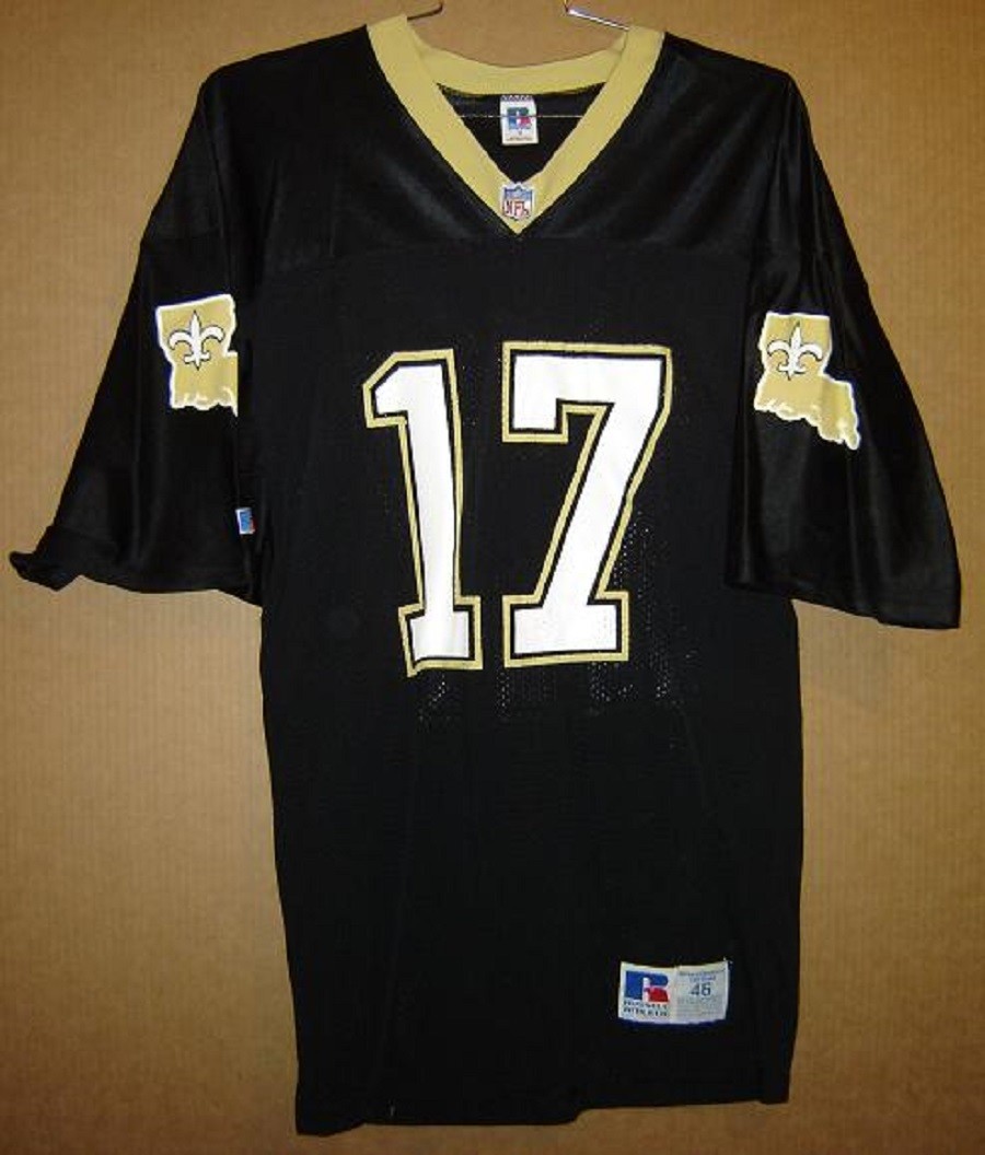 「レア」「希少」ケリー ウェアストラー　SAINTS HAND　ハンドオブジェ NEW ORLEANS SAINTS JIM EVERETT #17 BLACK NFL Russell Size 46