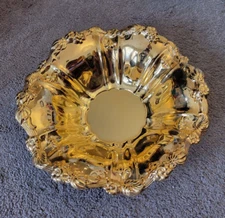 Vintage LBNY 24k Gold Plated Scalloped Bowl Serving Dish Lehman Brothers 10.5"