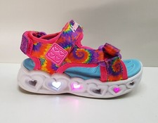 SKECHERS HEART LIGHTS TODDLER SIZE 5UK EUR22 GIRLS MULTICOULOR SANDALS LIGHT UP