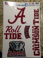ALABAMA CRIMSON TIDE 5 PC. MULTI-USE DECALS 11"X17" SHEET FOR WINDOWS