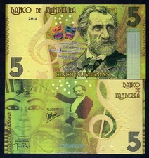 Kamberra, 5 Numisms, 2017, UNC Giuseppe Verdi Completely Redesigned F