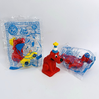 VTG 2001 BAKERY CRAFTS PBS CLIFFORD THE BIG RED DOG CAKE TOPPER & SUBWAY TOYS
