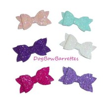 Puppy Bows small glitter pet dog hair bow bands or clip gl1