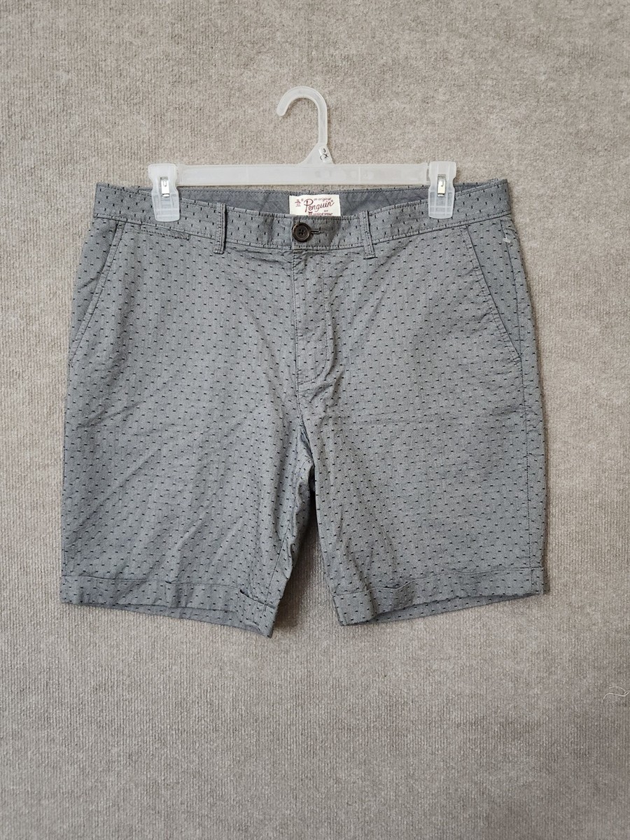 Penguin Munsingwear Shorts Mens 36 Gray Casual Flat Front