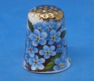 Birchcroft Thimble -- Gold Top Forget Me Not -- Free Gift Box