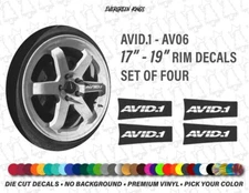 AVID.1 Rim Decals for 17 18 19" inch AVID 1 AV06 Wheel Spoke Stickers - SET OF 4