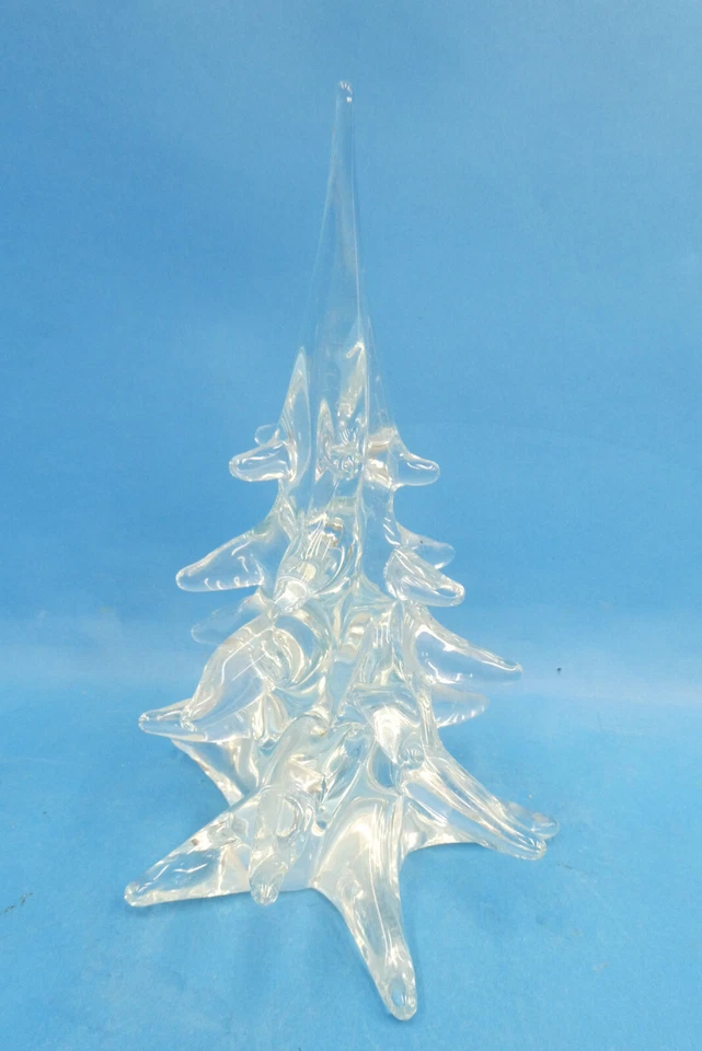 Vintage Hand Blown Custom Clear Glass Mid-Century Christmas Tree Art Decor - Image 3 of 4