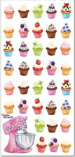 Violette Stickers 2 Sheets Mini Cupcakes Mixer Frosting Berries Sprinkles Candy