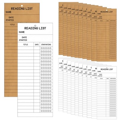 20 Pcs Reading List Bookmarks - 3x8 Inch Book Tracker & Reading Log Cards - W...