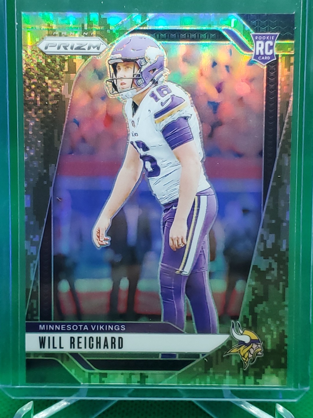 2024 Panini Prizm WILL REICHARD RC Forest Camo #'d /15 Minnesota Vikings #396