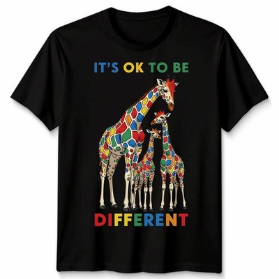 Unisex Autism Awareness süß süß Giraffe Its Okay To Be Different T-Shirt