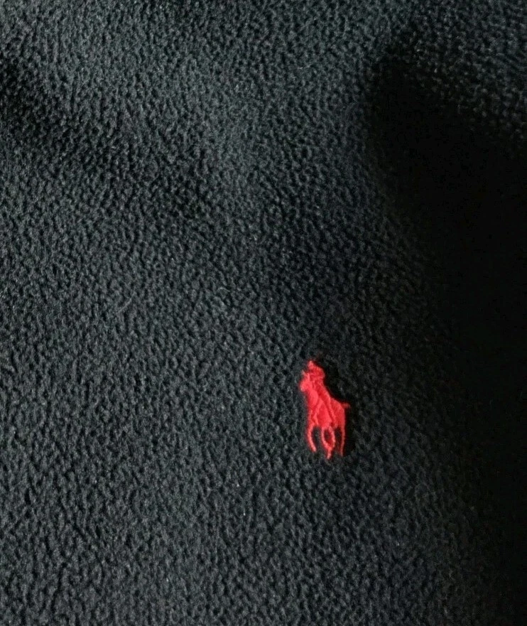 RALPH LAUREN Polo Black Fleece Jacket Full Zip Boy M 10 12 Logo Kid Youth School - Image 4 of 4