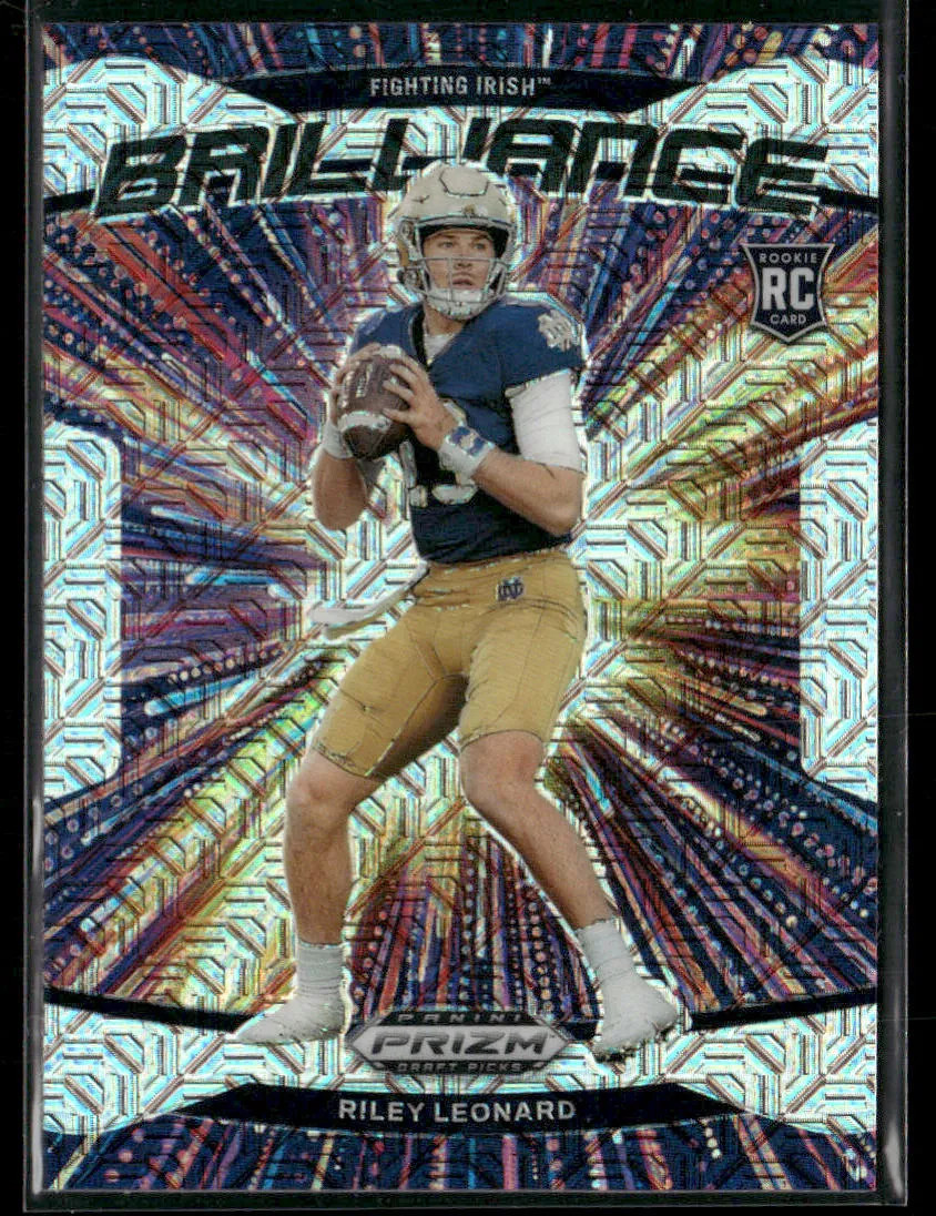 2025 Panini Prizm Draft Picks Brilliance Riley Leonard #17 Mojo 14/25 RC Rookie