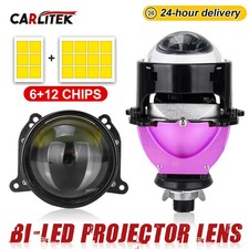 12+6pc Chips Bi Led Projector Lens Halo Lights H4 H7 9005 9006 Car Headlights
