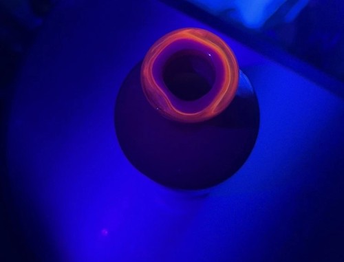 Makora Krosno Hand Made Tangerine Orange Glass Vintage Bottle Vase Poland Glows! - Picture 6 of 13