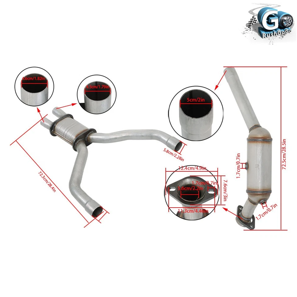 For Ford Thunderbird 3.9L 2003 2004 2005 Y Pipe Catalytic Converter Set 30531 - Image 2 of 4