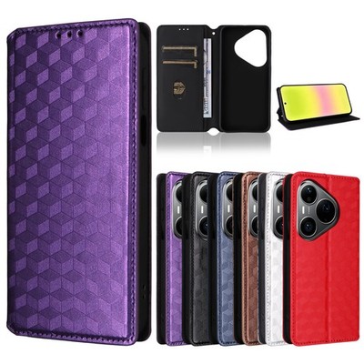 For Huawei Pura 90 Pro Max, Fashion Grid Wallet Leather Stand Card Cover Case