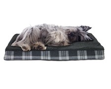 FurHaven Pet Dog Bed - Deluxe Orthopedic Mat Terry  Plaid Flannel Traditiona...