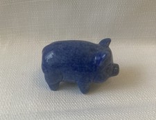1984 Enesco Ceramic/Porcelain Blue Pig/Hog Figurine 1