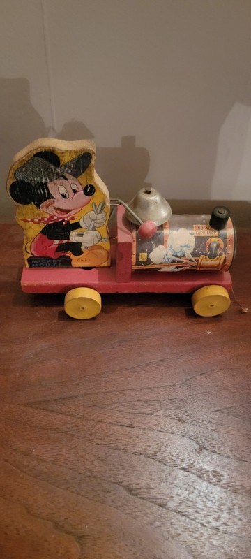 Fisher Price Disney Mickey Mouse Choo-Choo Pull Toy Vintage