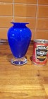 Lindean Mill Glass Selkirk Scotland Vibrant Blue Vase